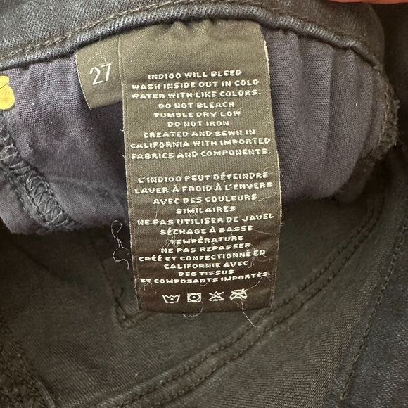 J Brand Crop Raw Hem Mid Rise Super Skinny Dark Blue Mercy Distressed Jeans 27 - Picture 12 of 14